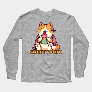 Cupcake cute cat with Kimono Long Sleeve T-Shirt